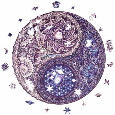 Puzzle Mandala Yin Yang, din lemn, Unidragon [3]