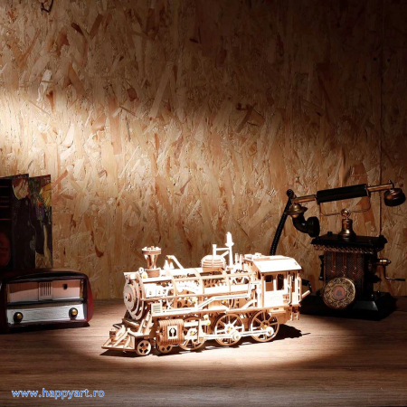 Puzzle mecanic 3D, Locomotiva, lemn, 350 piese, LK701 [13]