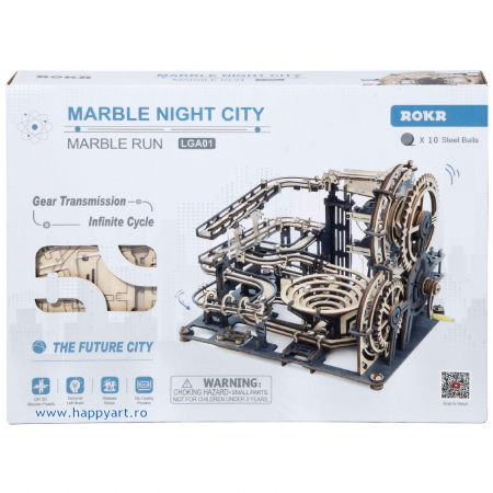 Puzzle mecanic 3D, Marble Night City, lemn, 294 piese, LGA01 [2]