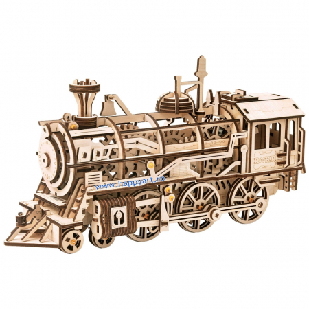 Puzzle mecanic 3D, Locomotiva, lemn, 350 piese, LK701 [0]