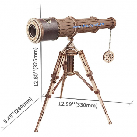 Puzzle mecanic 3D, Telescop monocular, lemn, 314 piese, ST004 [8]