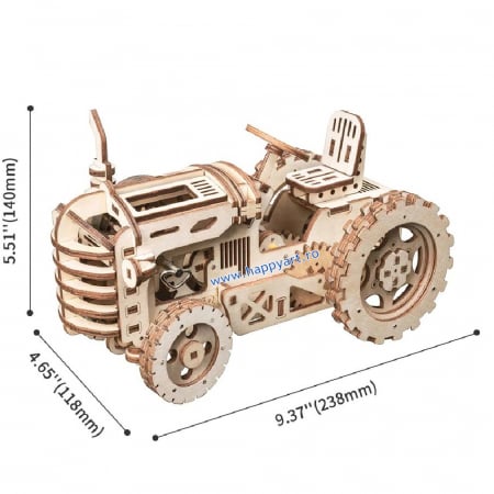 Puzzle mecanic 3D, Tractor, lemn, 135 piese, LK401 [6]
