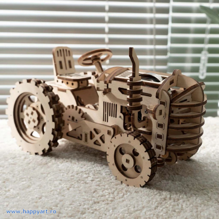 Puzzle mecanic 3D, Tractor, lemn, 135 piese, LK401 [1]