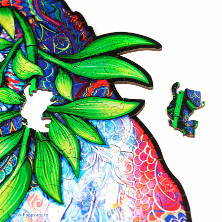 Puzzle Panda cuminte, din lemn, Unidragon [2]