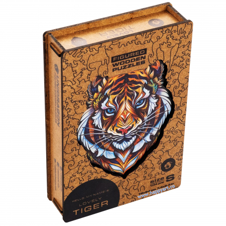 Puzzle Tigru simpatic, din lemn, Unidragon [0]