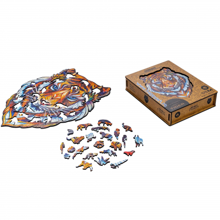 Puzzle Tigru simpatic, din lemn, Unidragon [1]