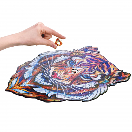 Puzzle Tigru simpatic, din lemn, Unidragon [2]