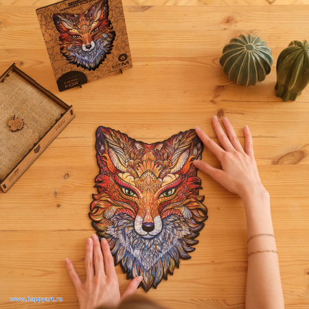 Puzzle Vulpea de foc, din lemn, Unidragon [5]