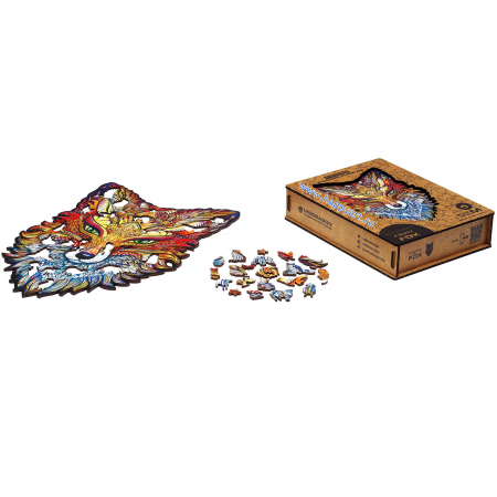 Puzzle Vulpea de foc, din lemn, Unidragon [1]