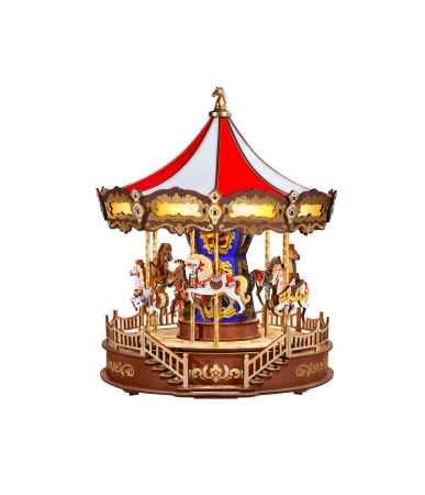 Puzzle 3D, Cutie muzicala, Classic Carousel, lemn, 265 piese [0]