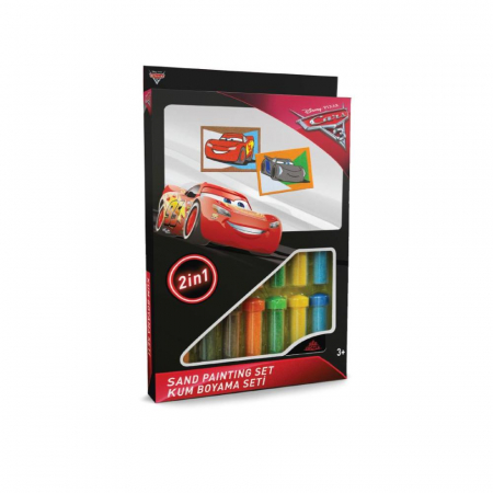 Pictura cu nisip colorat - Pictura cu nisip colorat Cars 3 - Fulger McQueen & Jackson Storm