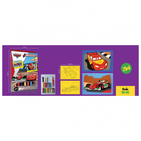 Pictura cu nisip colorat Cars - Fulger McQueen & Francesco Bernoulli [1]