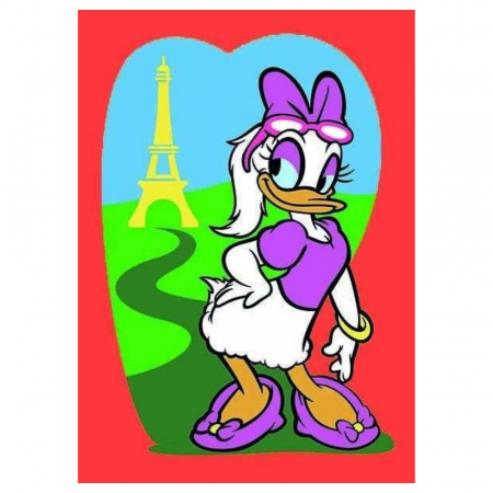 Daisy Duck & Minnie Mouse, Set creativ pictura cu nisip colorat, Disney, 2 planse 16,5 x 23,5 cm, 15 tuburi nisip multicolor, 1 penseta, 2 folii protectie, + 3 ani [5]