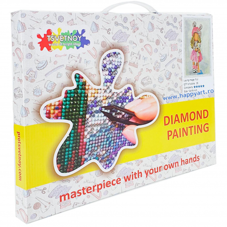 Set Goblen cu diamante, cu sasiu, Papusa OLIVIA, 30x40 cm, 35 culori [2]