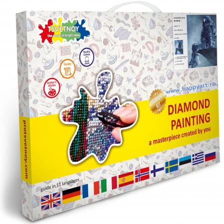 Set Goblen cu diamante, cu sasiu, Astronaut, 40x50 cm, 14 culori [2]