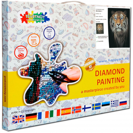 Set Goblen cu diamante, cu sasiu, REGE, 40x50 cm, 16 culori [2]