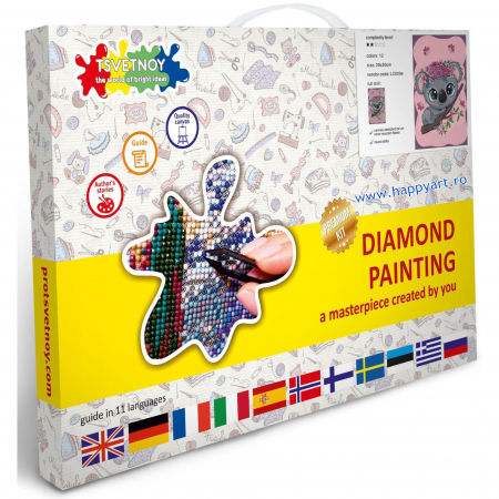 Set Goblen cu diamante, cu sasiu, Micul Koala, 20x30 cm, 12 culori [3]