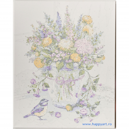 Set pictura pe numere, cu sasiu, Buchet de Flori de Lunca, 40x50 cm, 30 culori [4]