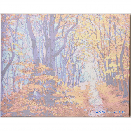 Set pictura pe numere, cu sasiu, Poteca de Padure Toamna, 40x50 cm, 24 culori  Set pictura pe numere, cu sasiu, Poteca de Padure Toamna, 40x50 cm, 24 culori [5]