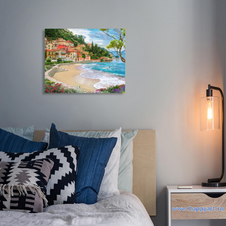 Set Pictura pe numere cu sasiu, Oras la Malul Marii, 40x50 cm [2]