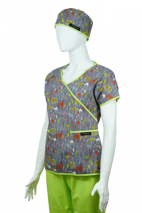 Bluză Compleu - Designer Print - Animale Gri [3]