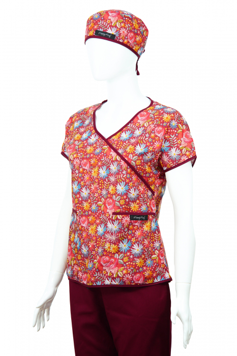 Bluză Compleu - Designer Print - Bordeaux Flowers 46 [3]