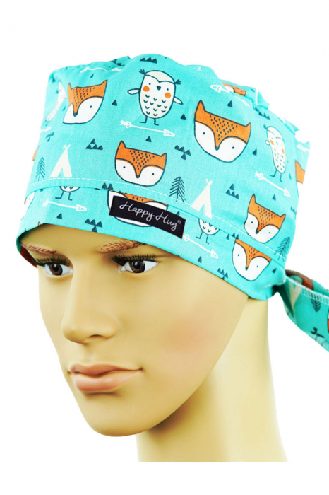 Boneta textila vulpite teal [2]