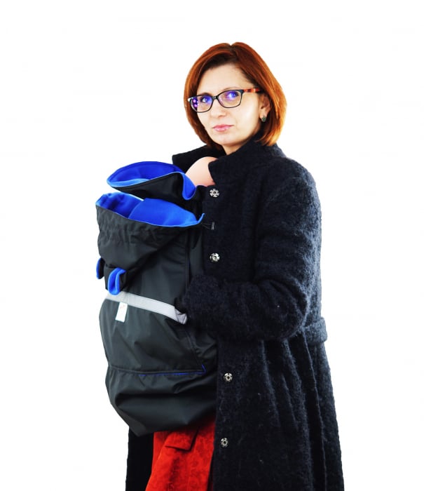 Protecție Iarnă Glugă cu Urechi Negru/Albastru [9]