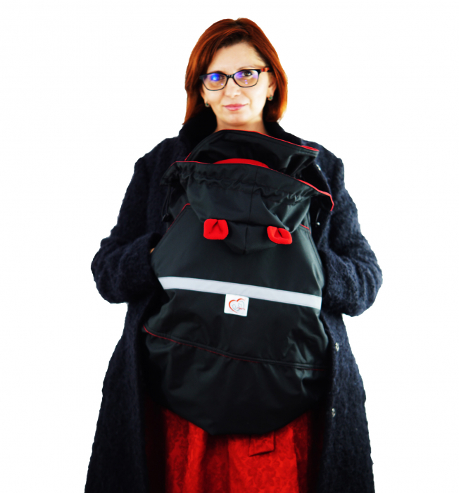 Protecție Iarnă Glugă cu Urechi Negru/Red [7]