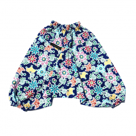 Șalvari Bumbac Imprimat - Șalvari din Bumbac Flori Albastru Multicolor 74/86 (9/18 luni)