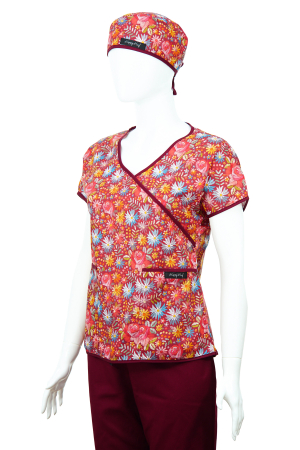 Bluză Compleu - Designer Print - Bordeaux Flowers 46 [2]