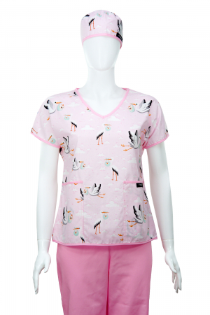 Bluza compleu - Berze cu bebelusi roz 38 [1]