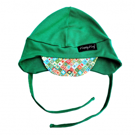 KIDS FASHION - Căciulă Bumbac - Green Geometry