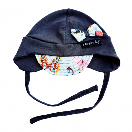 KIDS FASHION - Căciulă Bumbac - Grey Butterflies