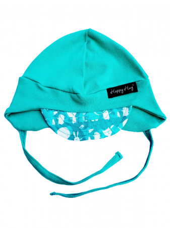 KIDS FASHION - Căciulă Bumbac - Teal Elephants