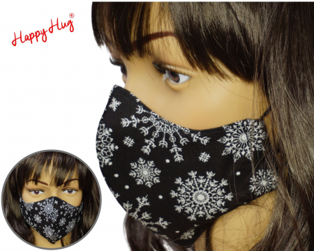 ECHIPAMENT MEDICAL - Mască Textilă - Snowflakes Black