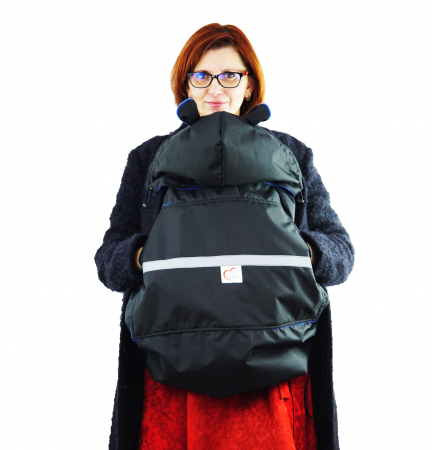 Protecție Iarnă Glugă cu Urechi Negru/Albastru [3]