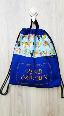 ACCESORII UTILE - Săculeț Personalizat - Blue Cats