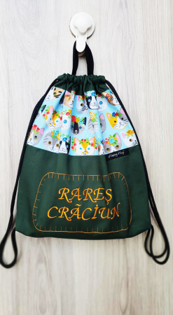 ACCESORII UTILE - Săculeț Personalizat - Green Cats