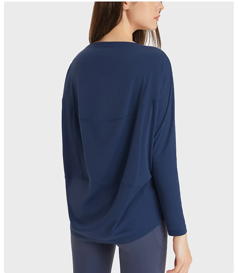 Bluza oversized moale la atingere bleumarine [1]