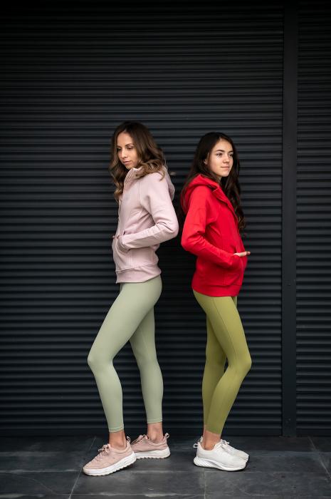 Hanorac bumbac gros cu fermoar rosu [6]