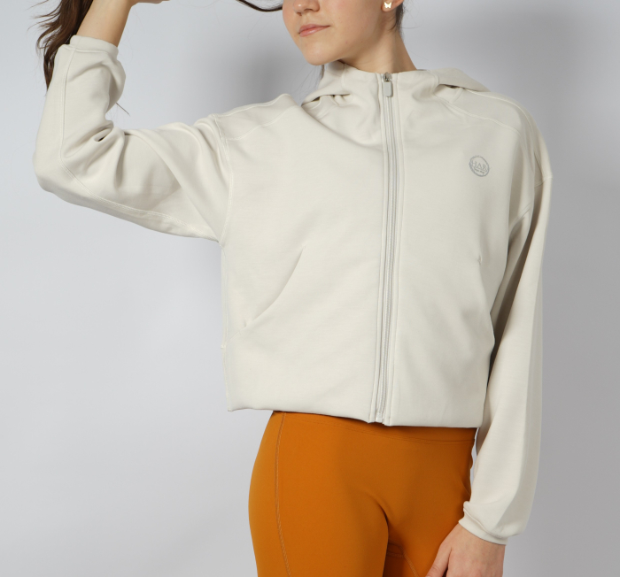 Hanorac silky touch cu fermoar ivoar [5]