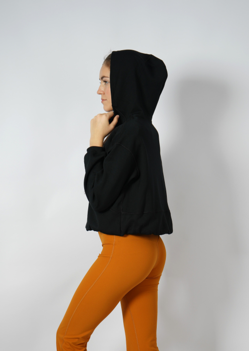 Hanorac silky touch cu fermoar negru [8]