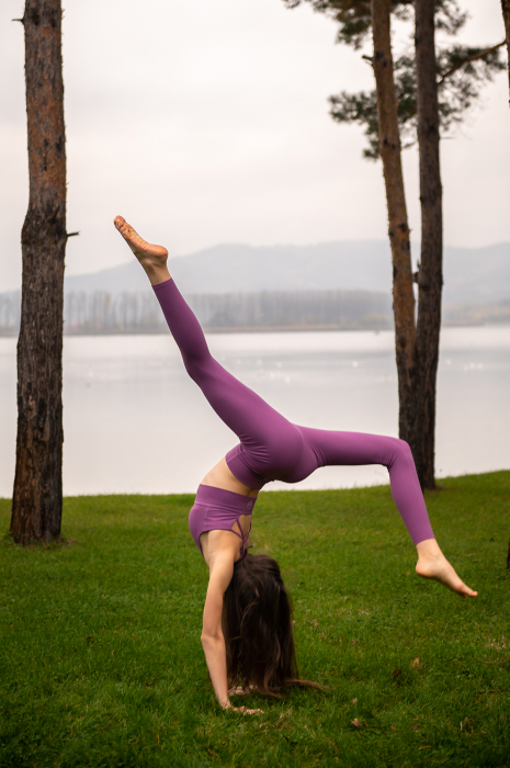 Set Colanți și Bustieră Cozy culoare mov, Țesătură Moale și Elastică, Talie Înaltă, Suport Ridicat, Confort Maxim [8]