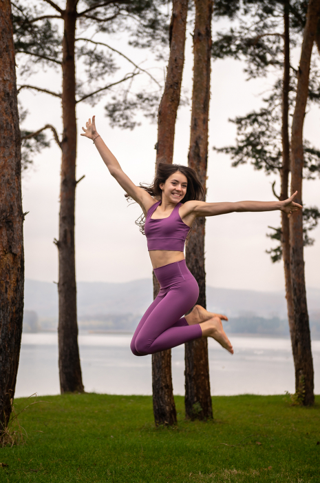 Set Colanți și Bustieră Cozy culoare mov, Țesătură Moale și Elastică, Talie Înaltă, Suport Ridicat, Confort Maxim [6]