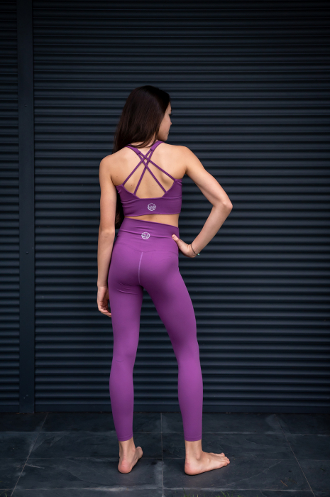 Set Colanți și Bustieră Cozy culoare mov, Țesătură Moale și Elastică, Talie Înaltă, Suport Ridicat, Confort Maxim [5]