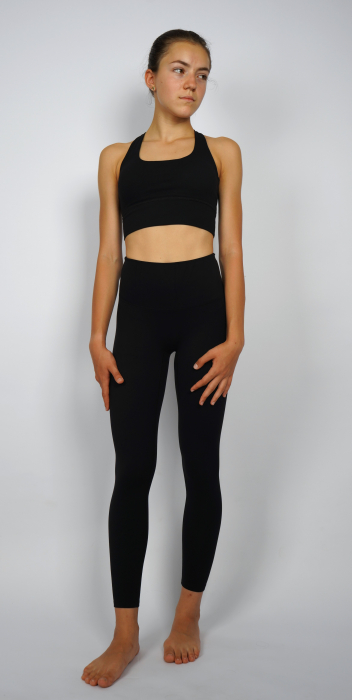 Set Colanți și Bustieră Cozy culoare negru, , Țesătură Moale și Elastică, Talie Înaltă, Suport Ridicat, Confort Maxim [6]