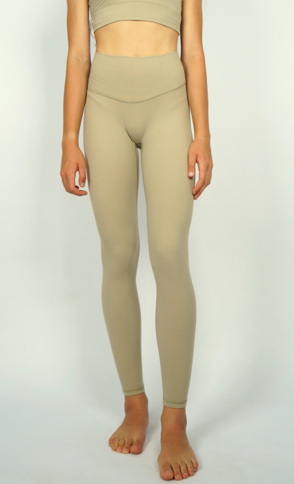 Set Fitness crem - Colanți 8/8 cu Talie Înaltă Fără Cusături pe Mijloc și Top cu Susținere Ridicată, Material Premium, Ideal pentru Alergare, Fitness, Yoga, Pilates, și Cycling [6]