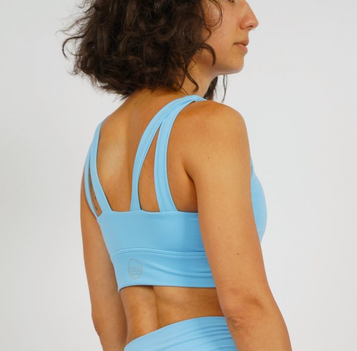 Top bustiera fitness baby blue, material compresiv, sustinere ridicata [1]