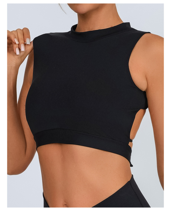 Top Lotus cu spatele in x si fundita negru [2]